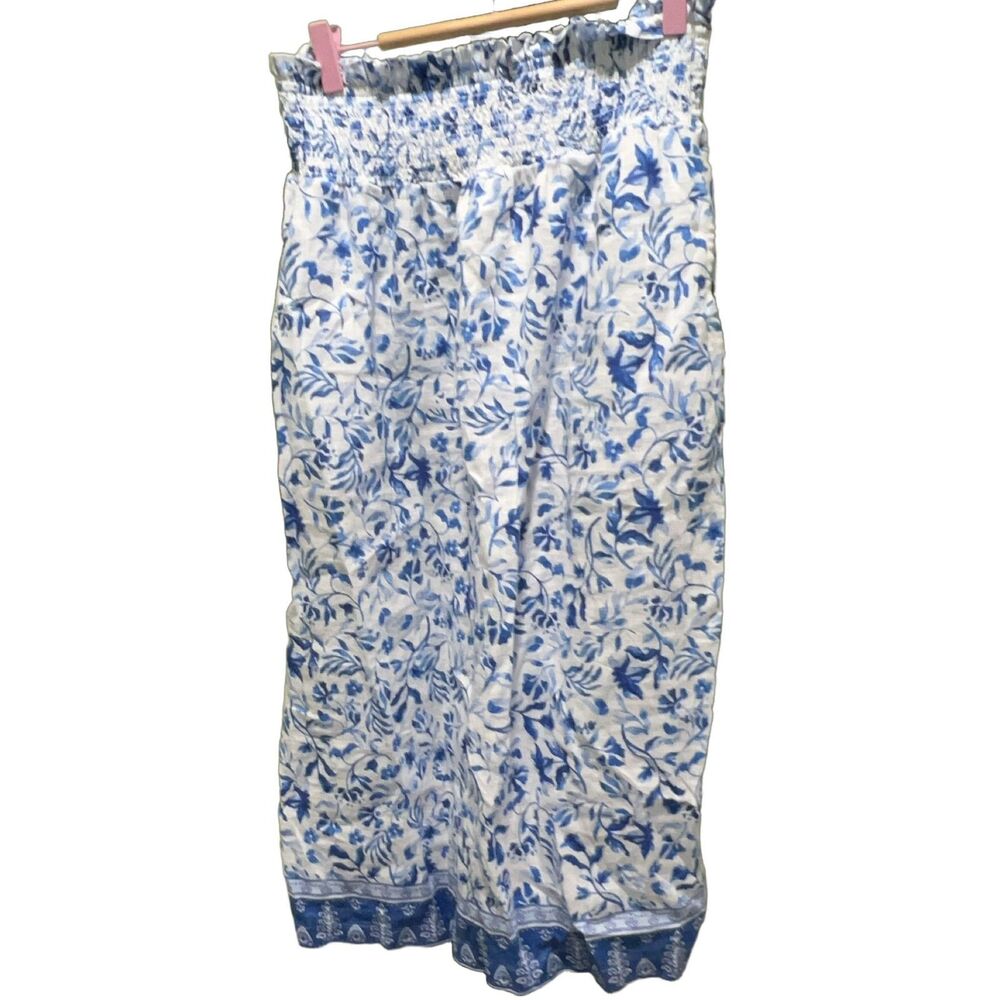 Joie Women's L Midi Skirt A-Line Linen Pull On Casual Machine Washable